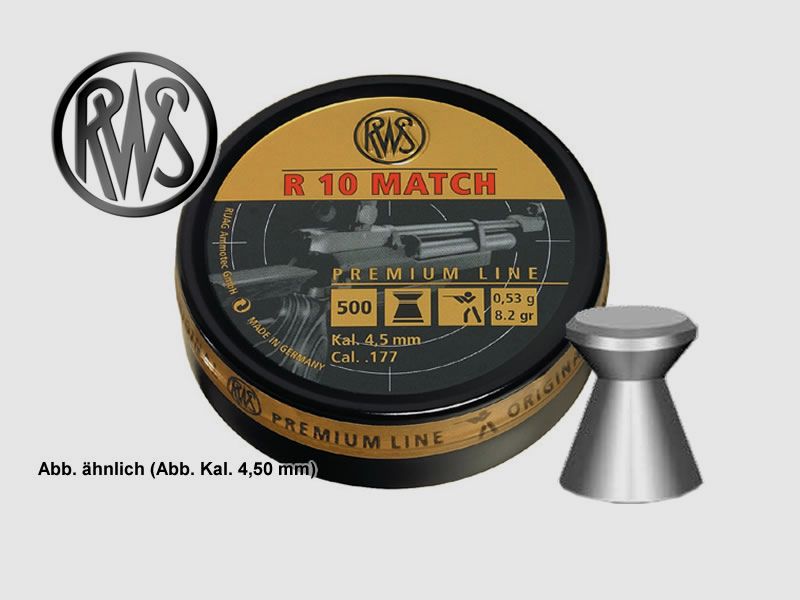 500 StĂĽck RWS Flachkopf-Diabolo R10 MATCH, Luftgewehr, Kal. 4,50 mm, 0,53 g
