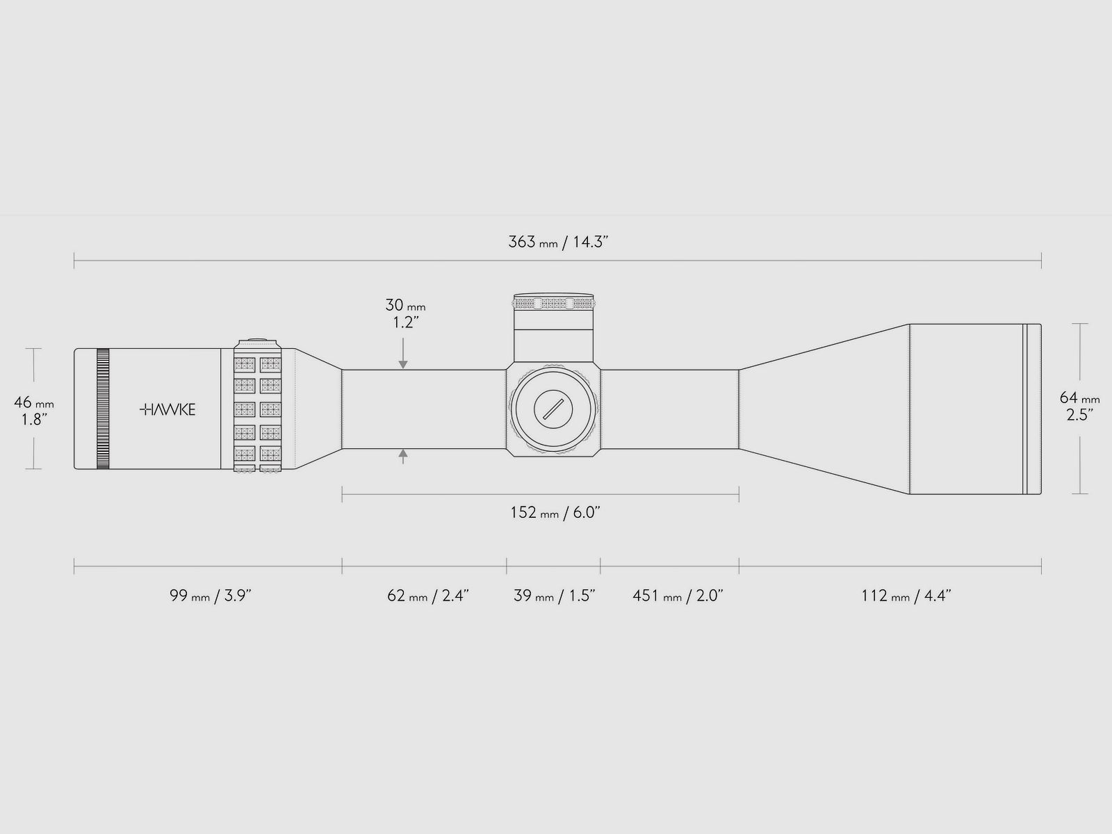 Hawke – Sidewinder 30 FFP 6-24X56 SF / 30mm / FFP Half Mil Dot +, Bild 3 von 4