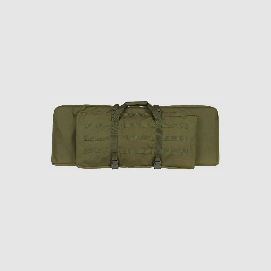 Rifle bag for 2 long guns up to 95cm, olive, with partition and backpack straps