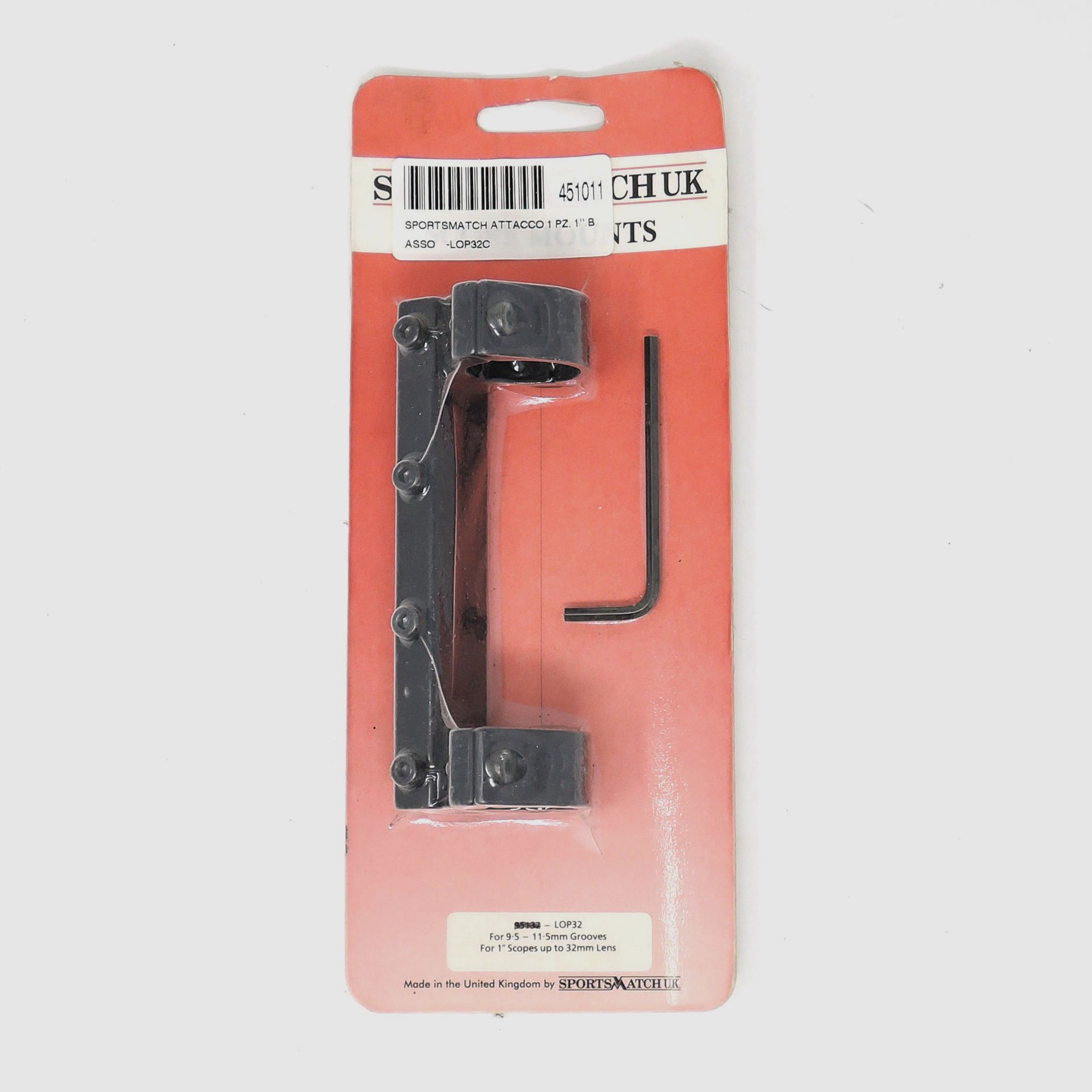 SportsMatch Niedrigmontage für Schiene von 9,5 – 11,5 mm (Ringe 1″)