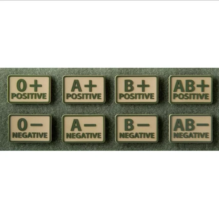 Helikon Blood Group Emblem (set – 2 pcs.) – PVC – Beige-Khaki – A/Rh+