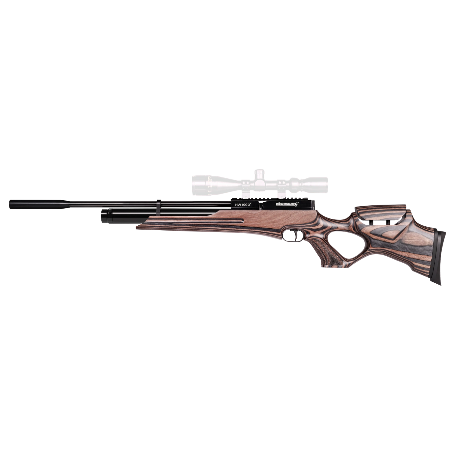 Weihrauch HW 100 X-TK carabine à air précomprimé avec crosse laminée à trou pour le pouce cal. 5,5 mm - courte