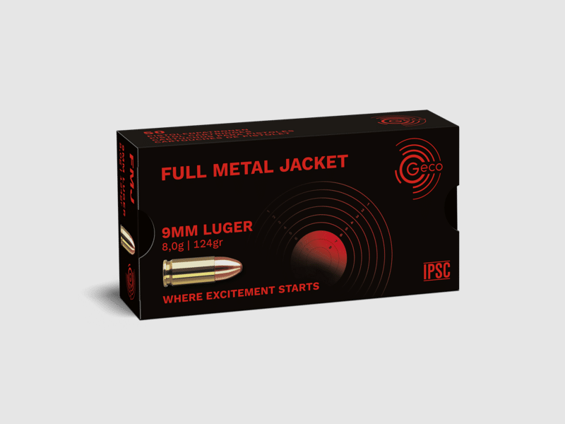 Geco 9×19 / 9mm Luger FMJ 124 gr (50 Stk.)