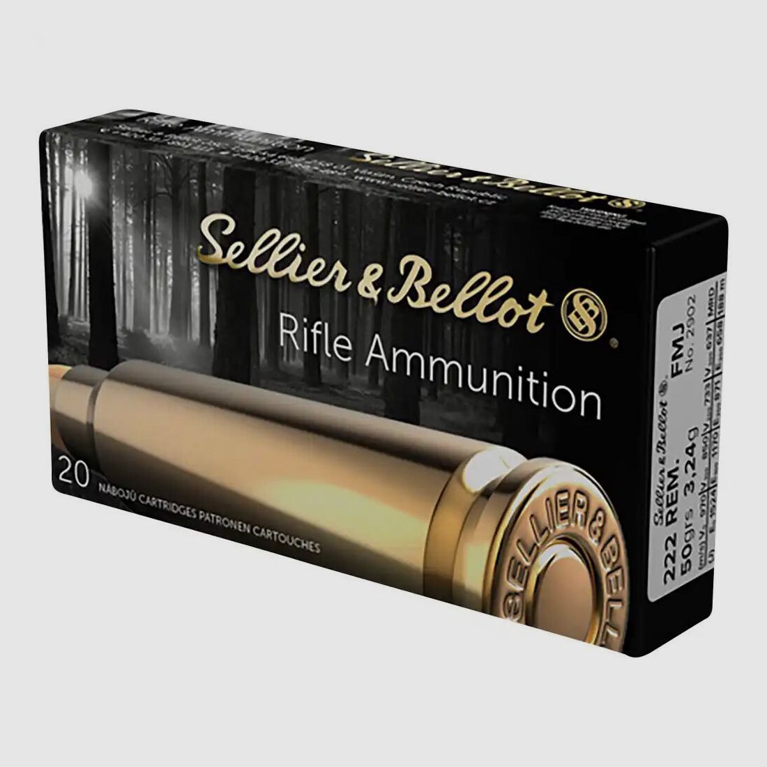 Sellier&Bellot FMJ 3,2g/50grs à20 .222 Rem.