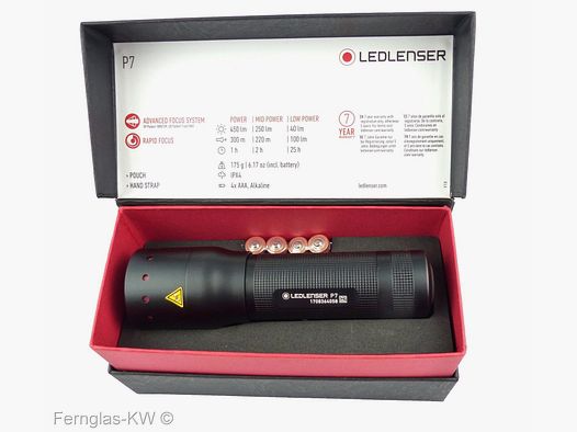 Ledlenser 501046 Taschenlampe P7 450 Lumen in Geschenk BOX mit Zubehör