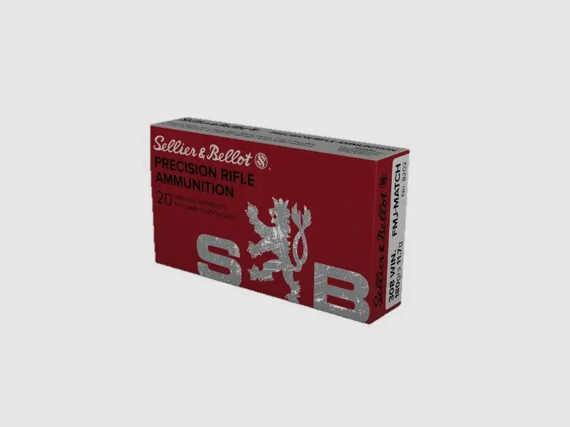 S&B Rifle Ammunition .308 Win. 11.70g Full Metal Jacket Match
