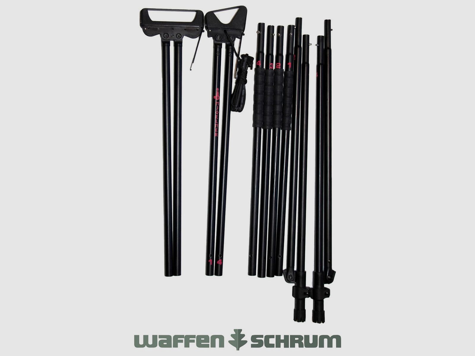 Mjoelner Chasse Bâton de Tir 4-Pieds Alu / noir / FENRIS I