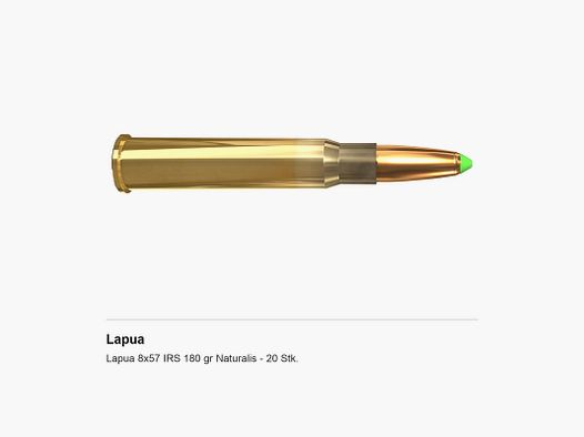 Lapua 8×57 IRS 180 gr Naturalis – 20 Stk.