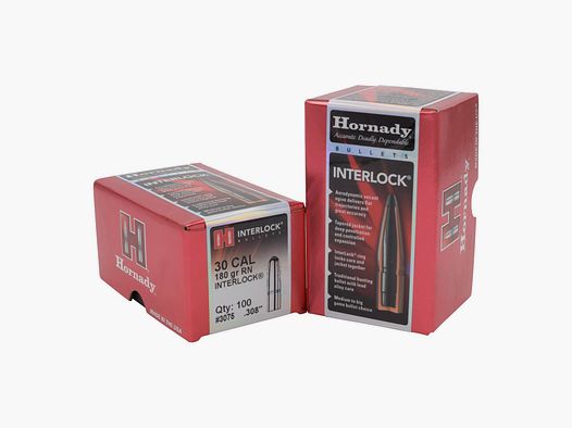 Hornady BULLETS .30/.308 180GR INTERLOCK RN – 100 uds.