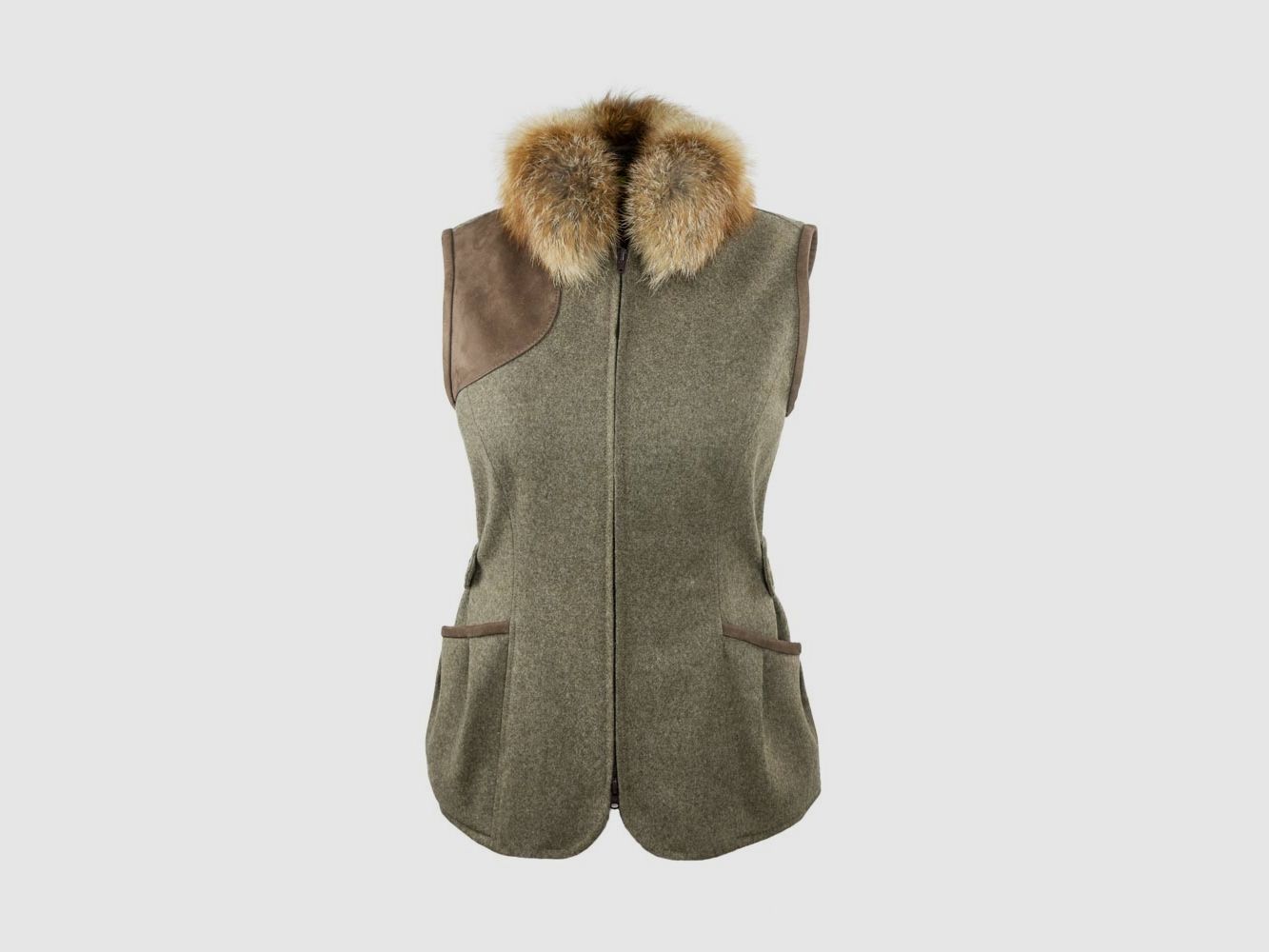 Gilet da caccia in loden per donne "Waldschnepfe", grigio pietra