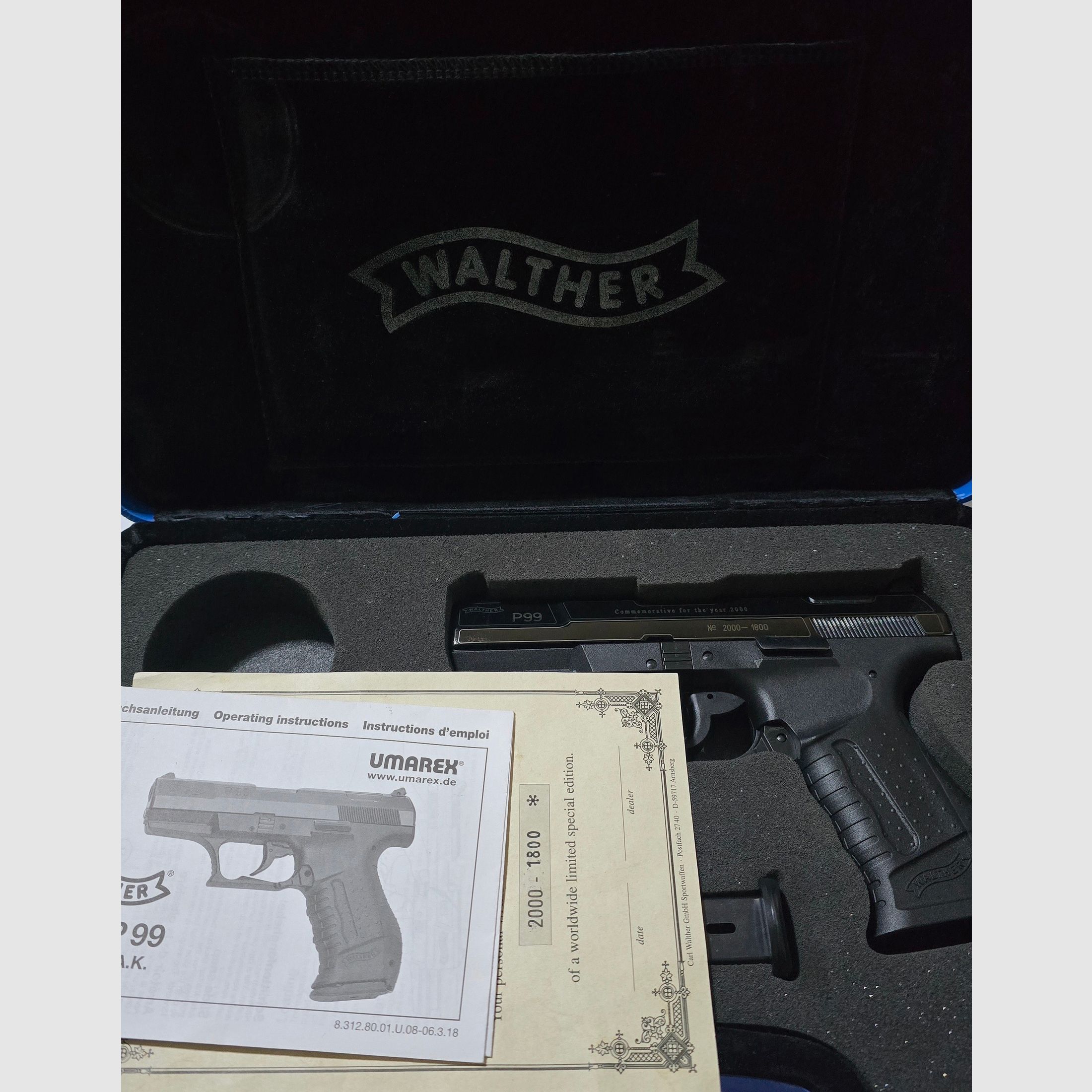 Walther P99 special model 2000 Millennium blank firing