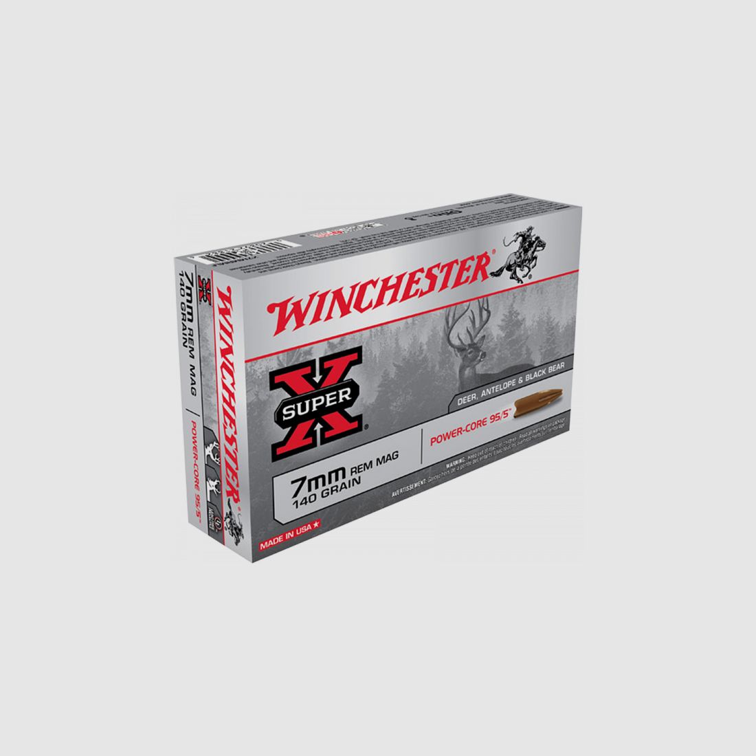 Büchsenpatronen Winchester Super X 7mm Rem. Mag. Power Core 95/5 140gr. Bleifrei !!!