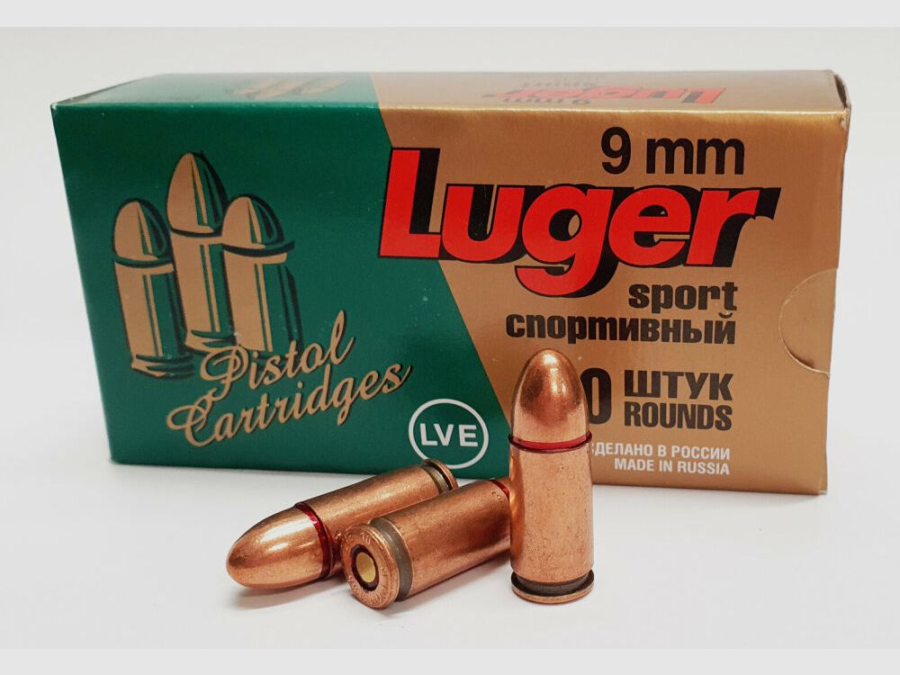 JSC "NOVOSIBIRSK CARTRIDGE PLANT" & LVE "LOW-VOLTAGE EQUIPMENT CO" Munition JSC 9mm Luger FMJ 115grs Sport-/ Trainingsmunition "extra Soft" 50