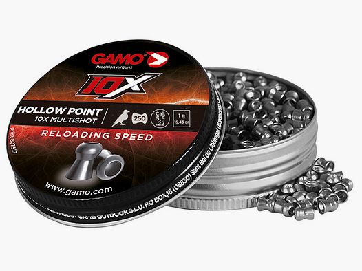 Hohlspitz Diabolos Gamo 10X Hollow Point Kaliber 5,5 mm 1,0 g glatt 250 StĂĽck