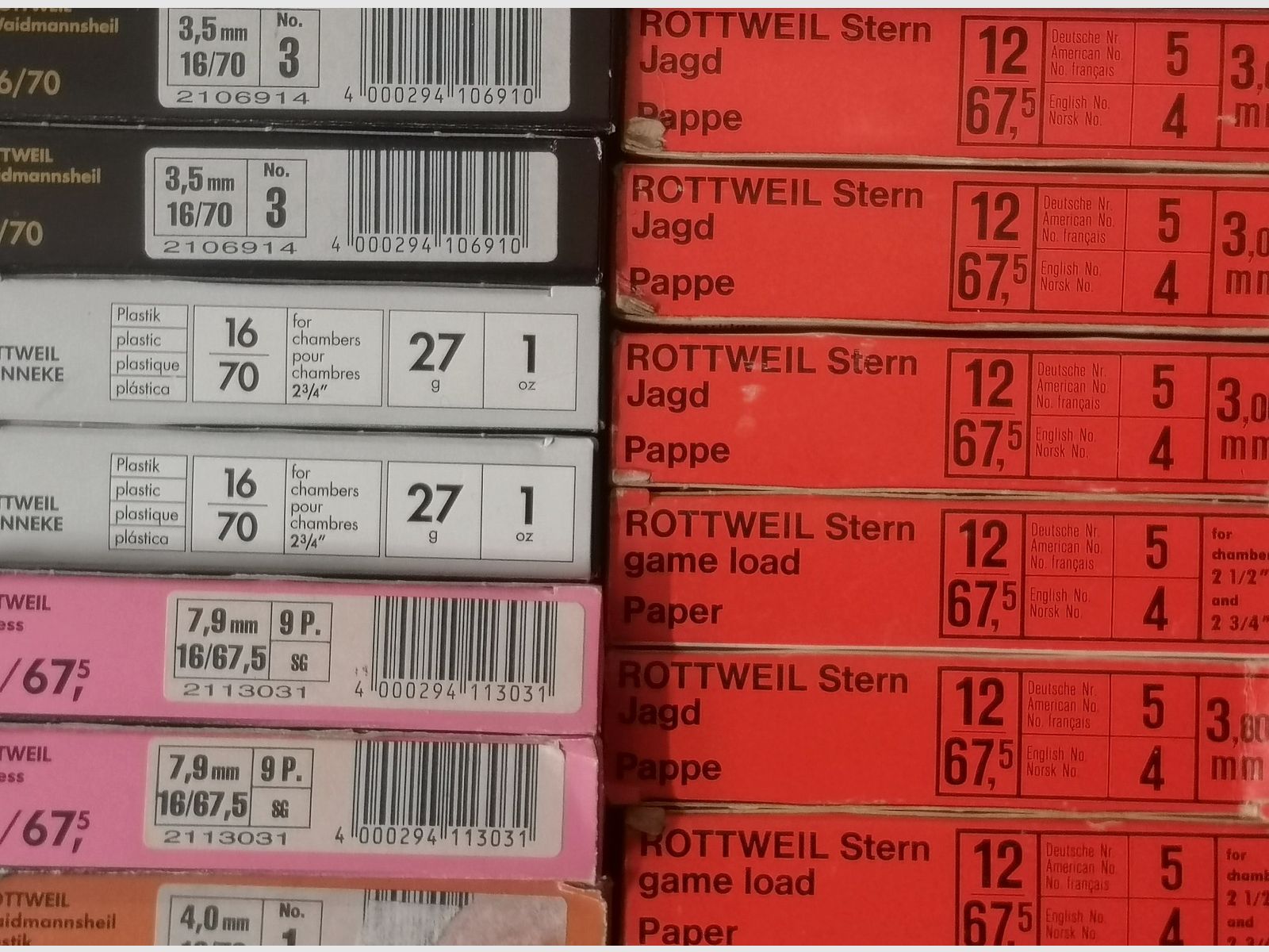 Schrot 16/70 und 16/67,5 