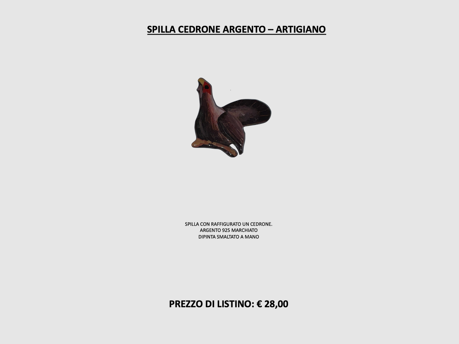 ARTIGIANO – ÉPINGLET CÈDRE ARGENT, image 2 sur 2