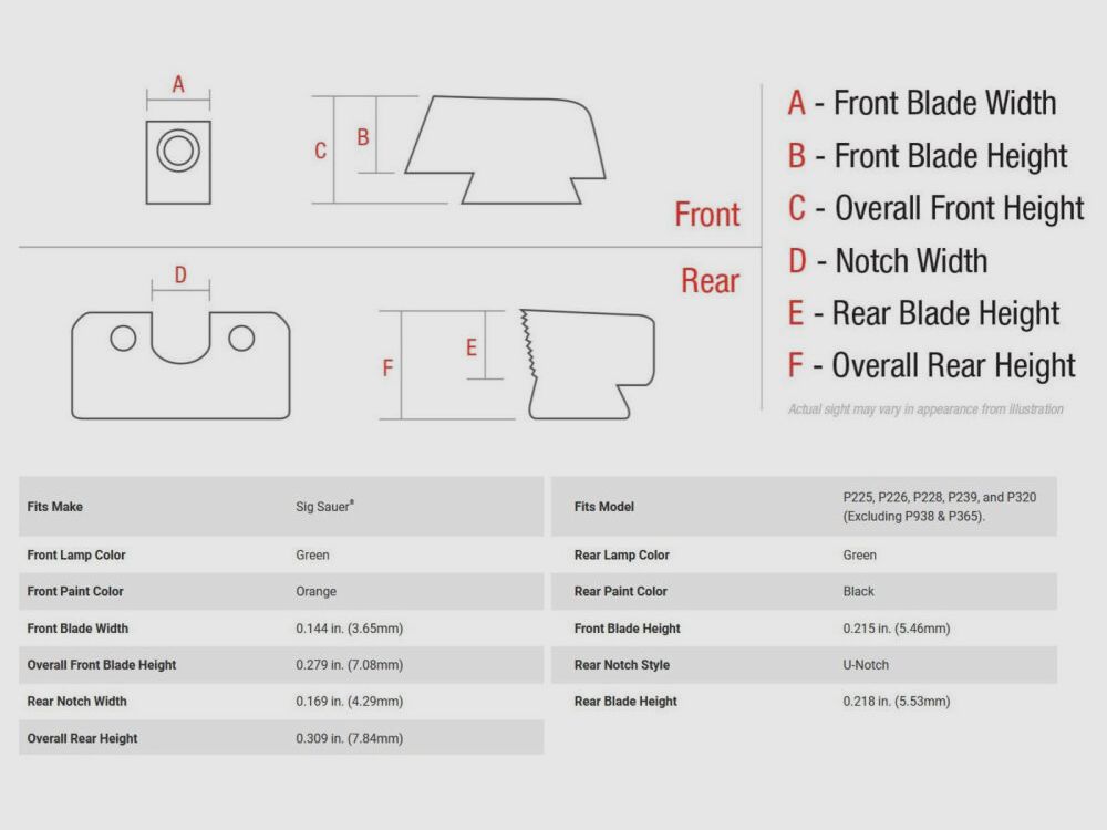 Trijicon N-Visier HD Orange SIG P225-P320 9mmLuger/.357SIG