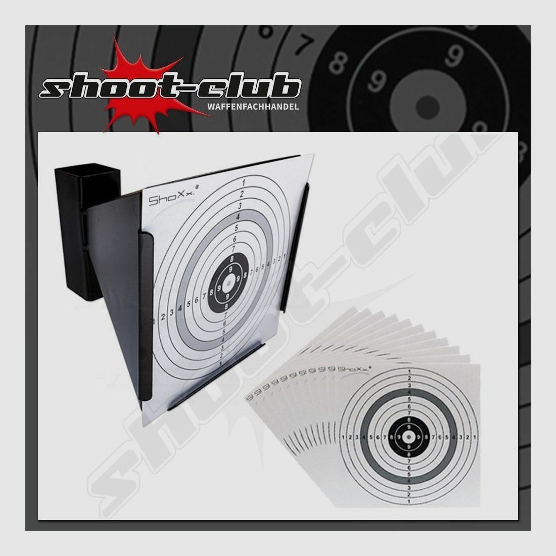 shoot-club GmbH Trichter Kugelfang 14x14 schwarz + 100 Zielscheiben