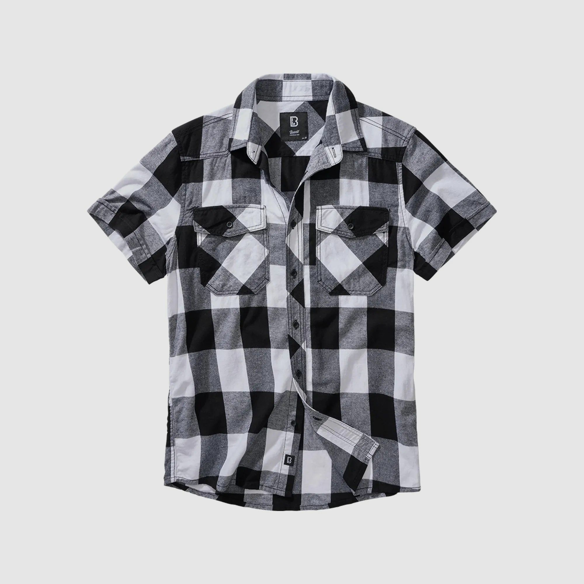 Brandit Brandit Hemd Checkshirt Halfsleeve weiß schwarz