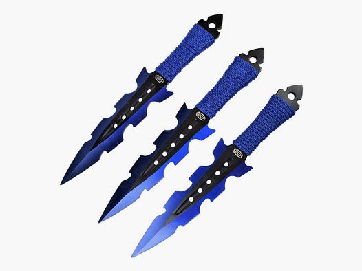 3 coltelli da lancio nel set con custodia in nylon