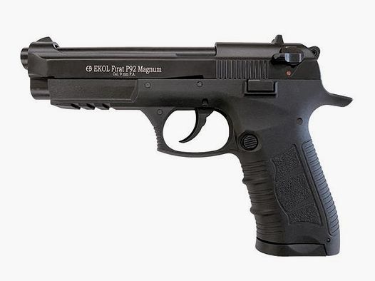 Ekol P92 Magnum SCHWARZ Schreckschusspistole Kaliber 9mm P.A.K #Kratzer am Lauf