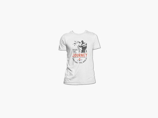 Trischitti T-Shirt weiß "Begin The Journey, Explore This World": Beginne deine Reise