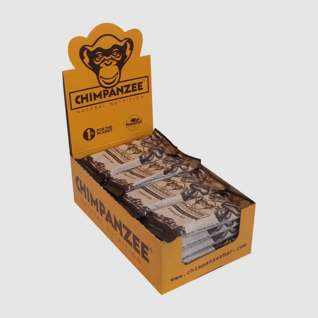 Chimpanzee Riegel Energy Bar Schokolade Espresso 20 Stück