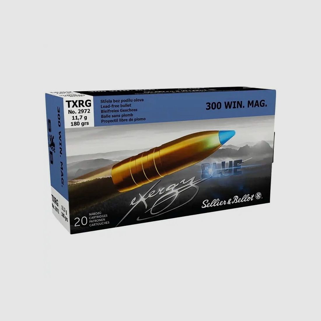 Sellier & Bellot .300 Win. Mag. TXRG azul sin plomo 180 gr. - 20 piezas