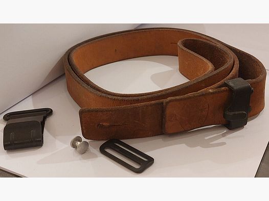 Cinghia in pelle SIG / cinghia di trasporto completa per fucile d'ordinanza svizzero Stgw.57, SIG PE57, SAR M57 SWISS MATCH