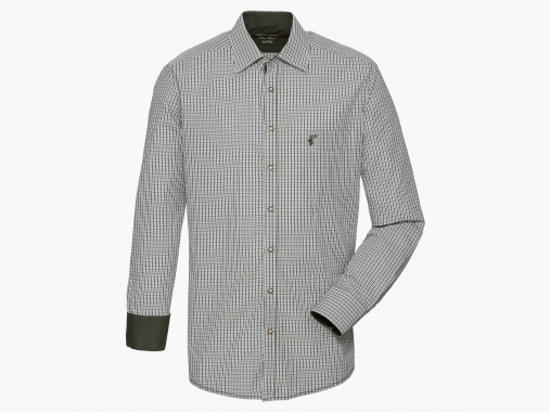 OS Trachten Men's Long Sleeve Shirt Stag Head | 45/46