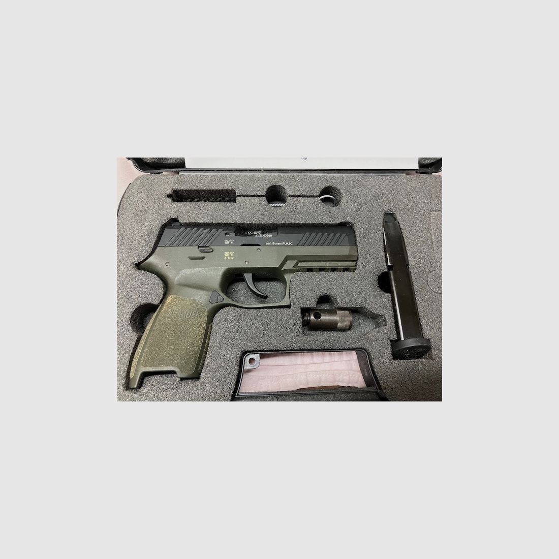 SIG SAUER P320 OD-GREEN, cal. 9mm P.A.K. PTB Nr. 1038