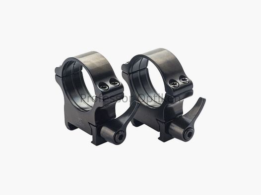 Montaje de anillo RUSAN de 34 mm para Weaver/Picatinny con liberación rápida (set de 2) - Alturas de construcción según selección