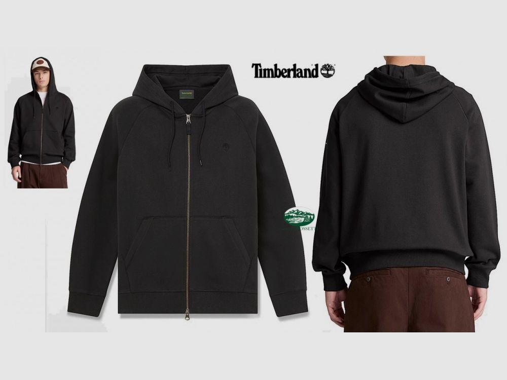 TIMBERLAND Hoodie met Rits Exeter River in Zwart