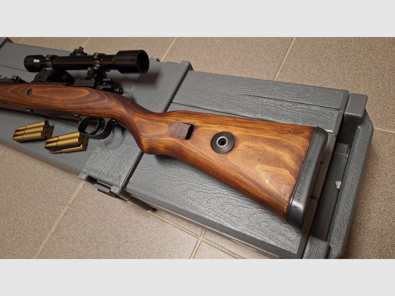 Ares Mauser Karabiner 98K acero rifle de cerrojo con ZF39 6mm BB madera real + caja de armas - ¡NUEVO!