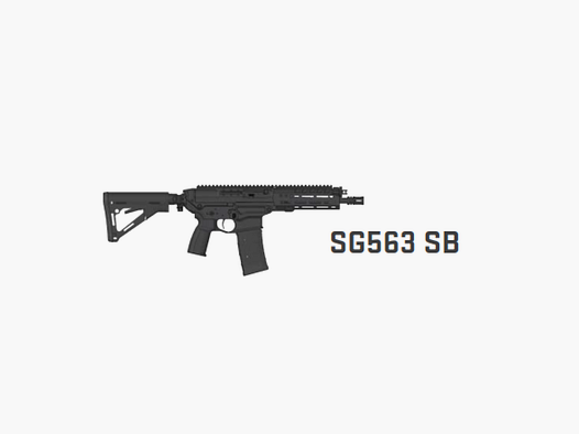 SIG SAUER SG563 SB, 9“ Lauf, 7“ Drall, Kaliber 5.56 x 45mm inkl. STANAG Adapter, Magazin (30), Koffer Länge < 60cm