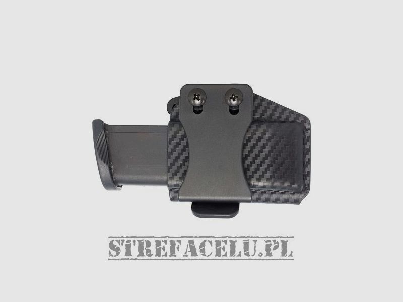 Portacaricatore orizzontale per caricatore bifilare 9 mm/40SW, OWB Kydex, colore: carbon