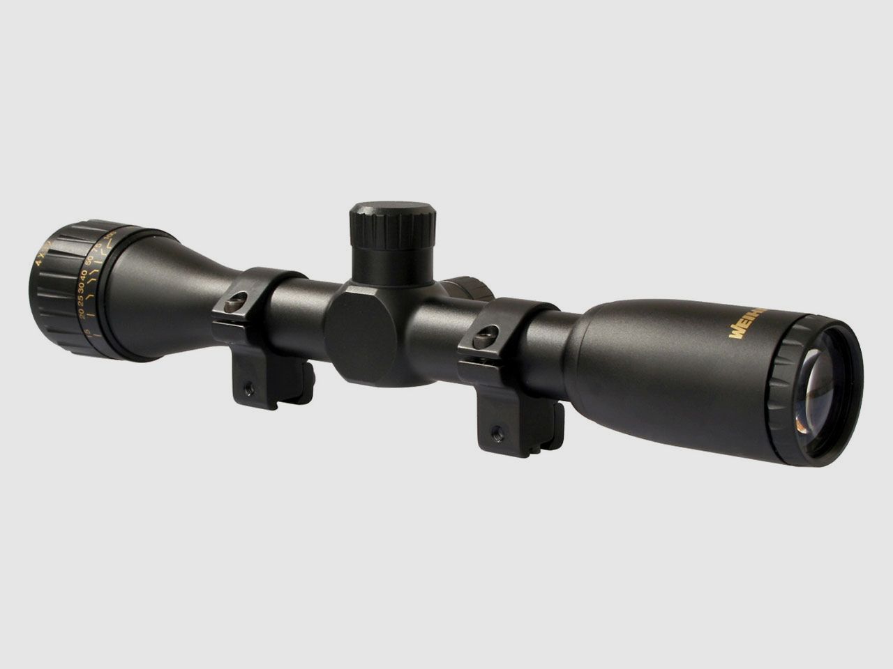 Zielfernrohr Weihrauch 4x32-P mit Parallaxenverstellung Absehen 30-30 inklusive Ringmontagen fĂĽr 11 mm Prismenschiene