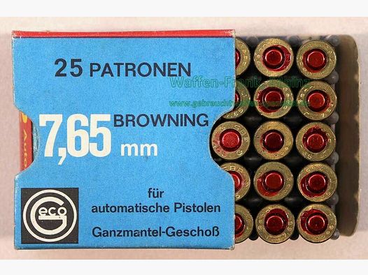 Geco - Fürth Pistol Cartridges 7.65 mm/.32 ACP