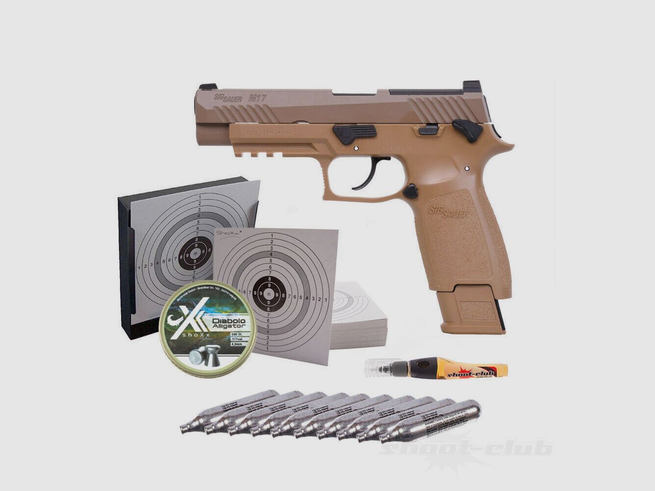 Sig Sauer P320-M17 CO2 Pistole 4,5mm Diabolos im Set