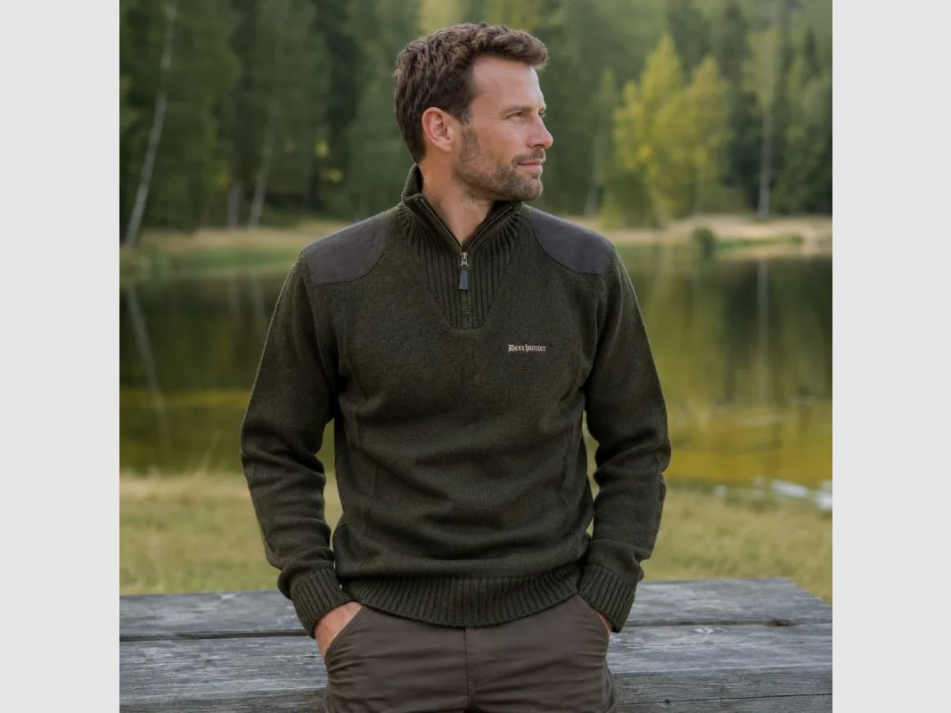 Pull Deerhunter Finley Stormliner grün aus Mischwolle, Bild 1 von 11