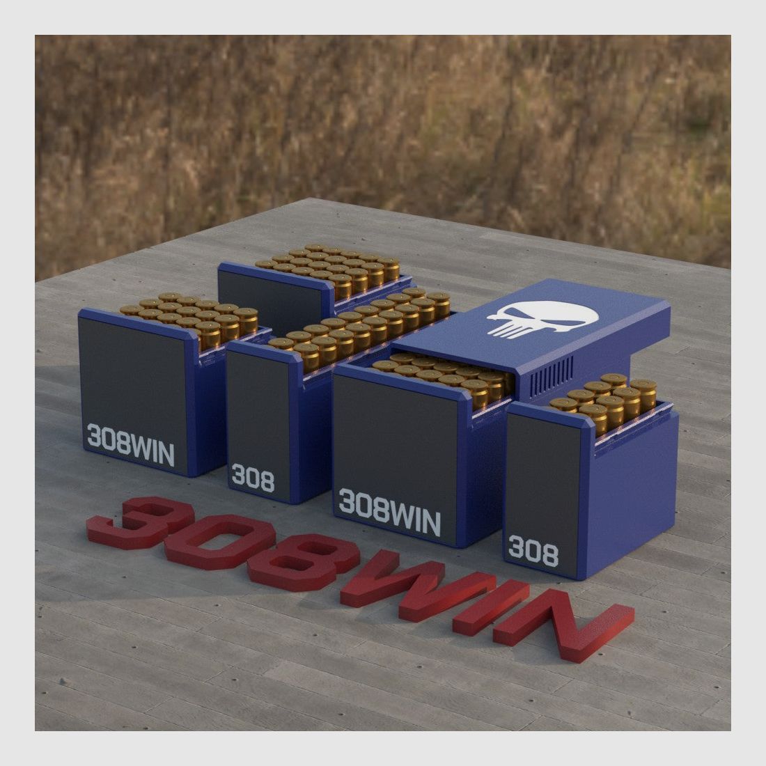 Filamelt skrzynka na amunicję / Skrzynka na amunicję .308 Winchester - skrzynka na naboje na 50 sztuk, wyprodukowana w Niemczech