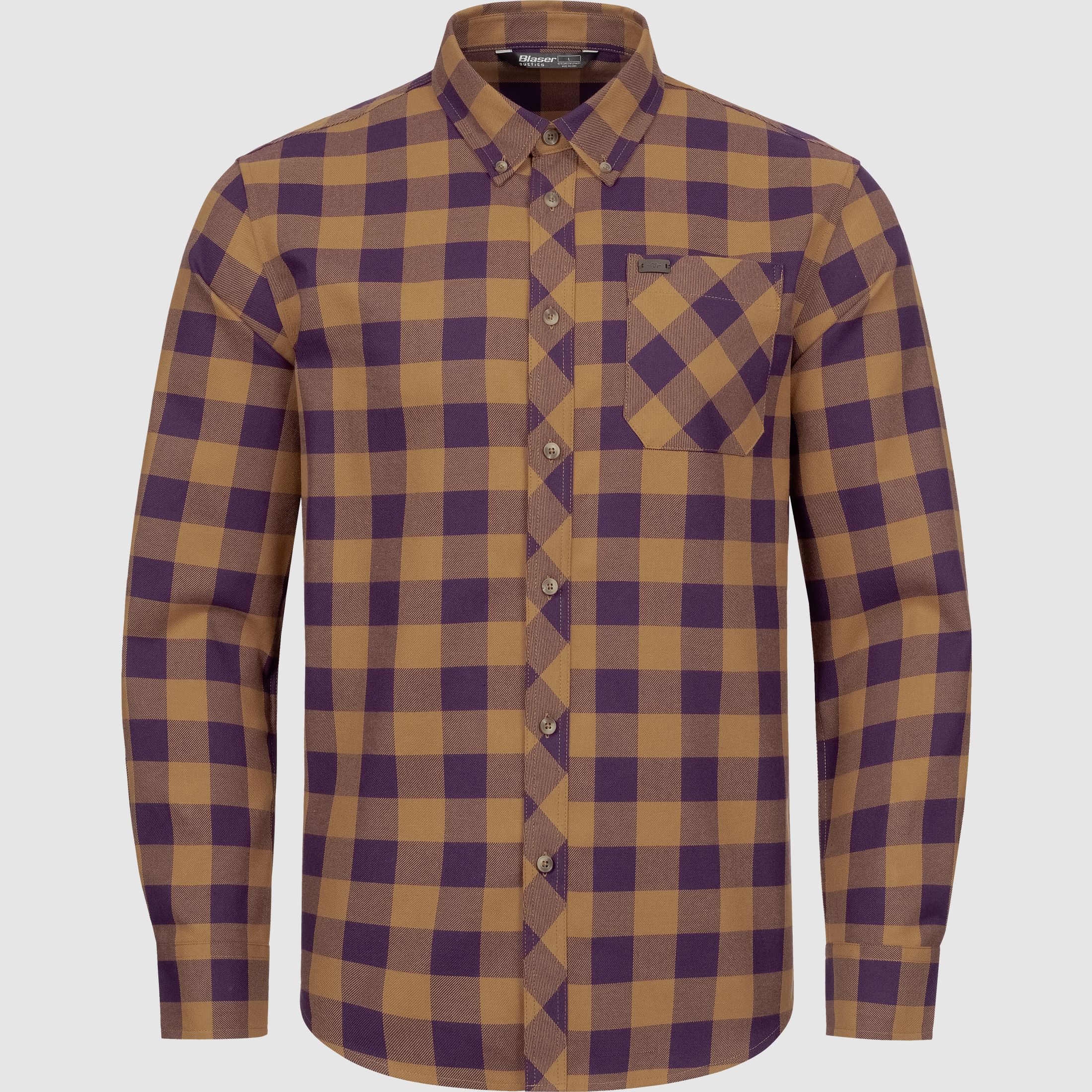 Camisa de hombre Joshua Ocre/Púrpura a cuadros XL