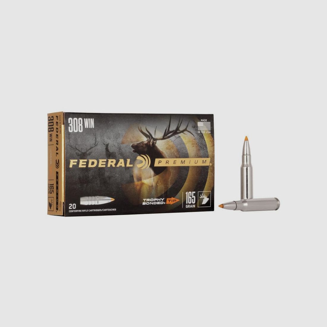 .308 Win. Federal Trophy Bonded Tip 165grs.