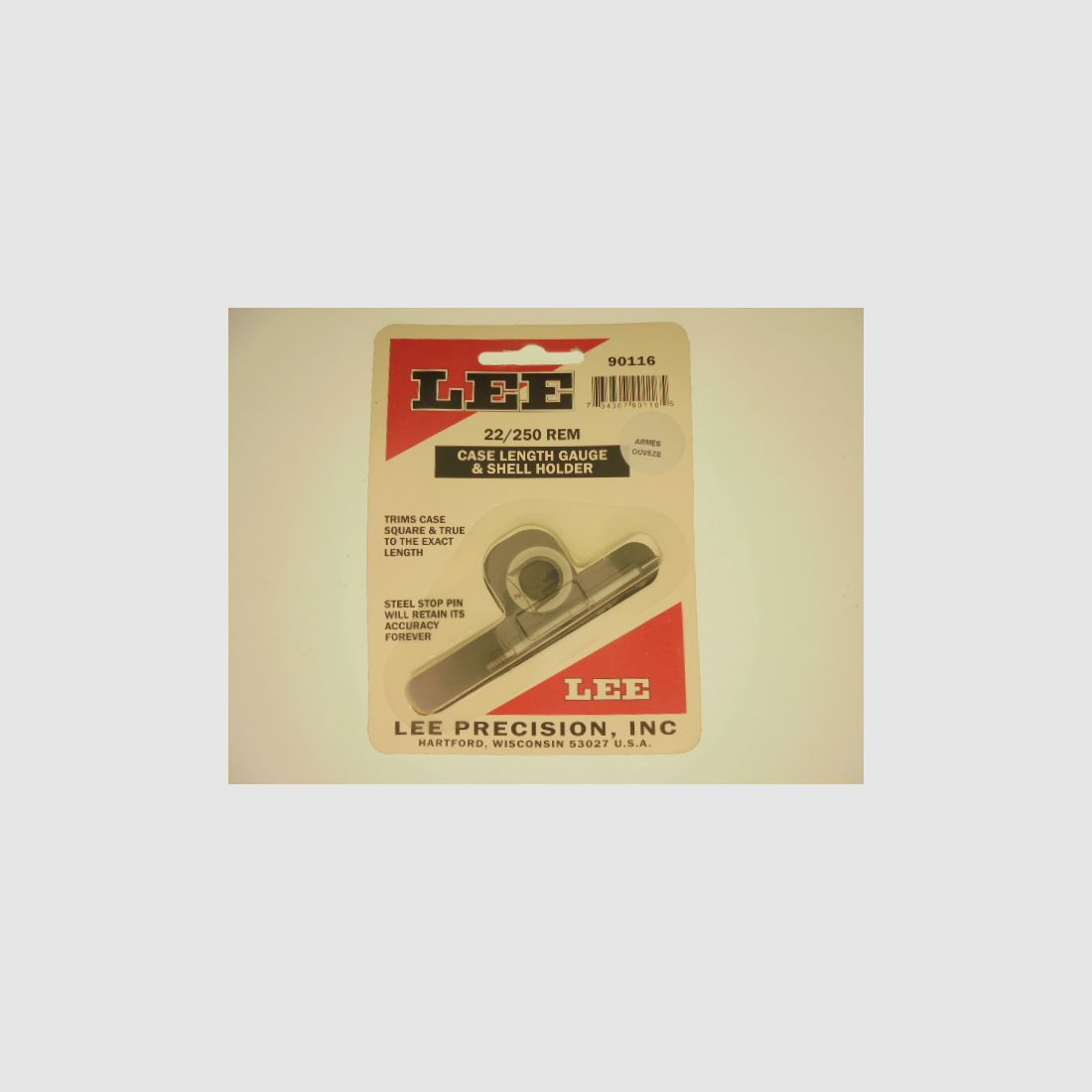Length Gauge + SHELL-HOLDER LEE 22-250 REMINGTON, image 1 of 2