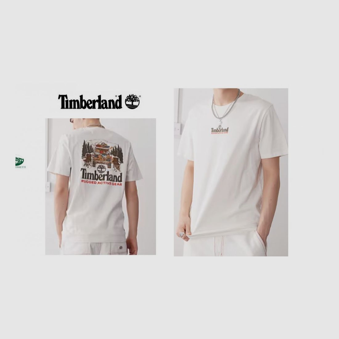 TIMBERLAND T-Shirt Rundhals gewaschenes Weiß Vintage