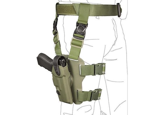 Taktisches Oberschenkelholster "LAND" mit Sicherheitslevel I Beretta PX4 Storm / Compact / 8000-Coyote TAN-Linkshänder