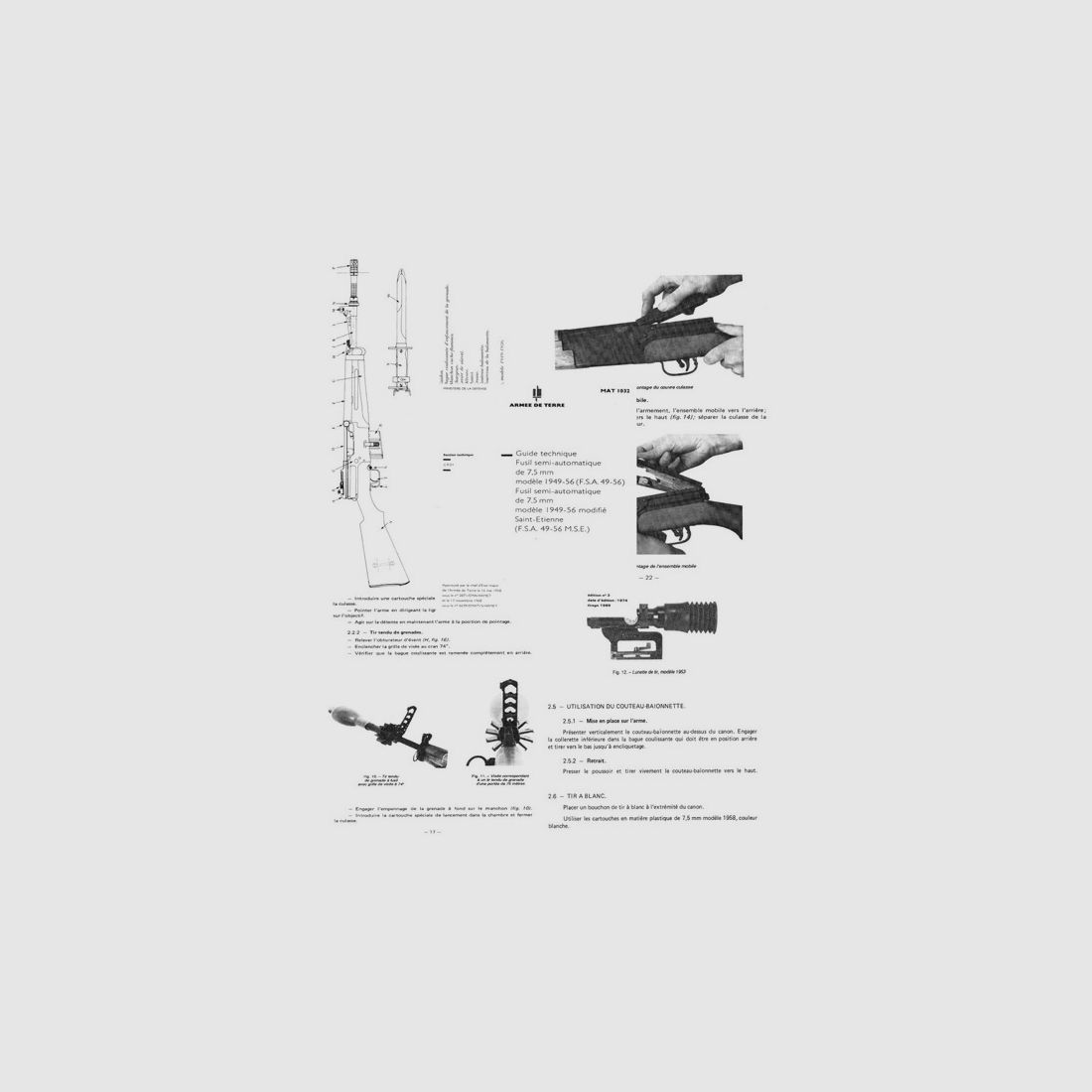 Nachdruck Bedienungsanleitung französischer Selbstlader MAS49-56