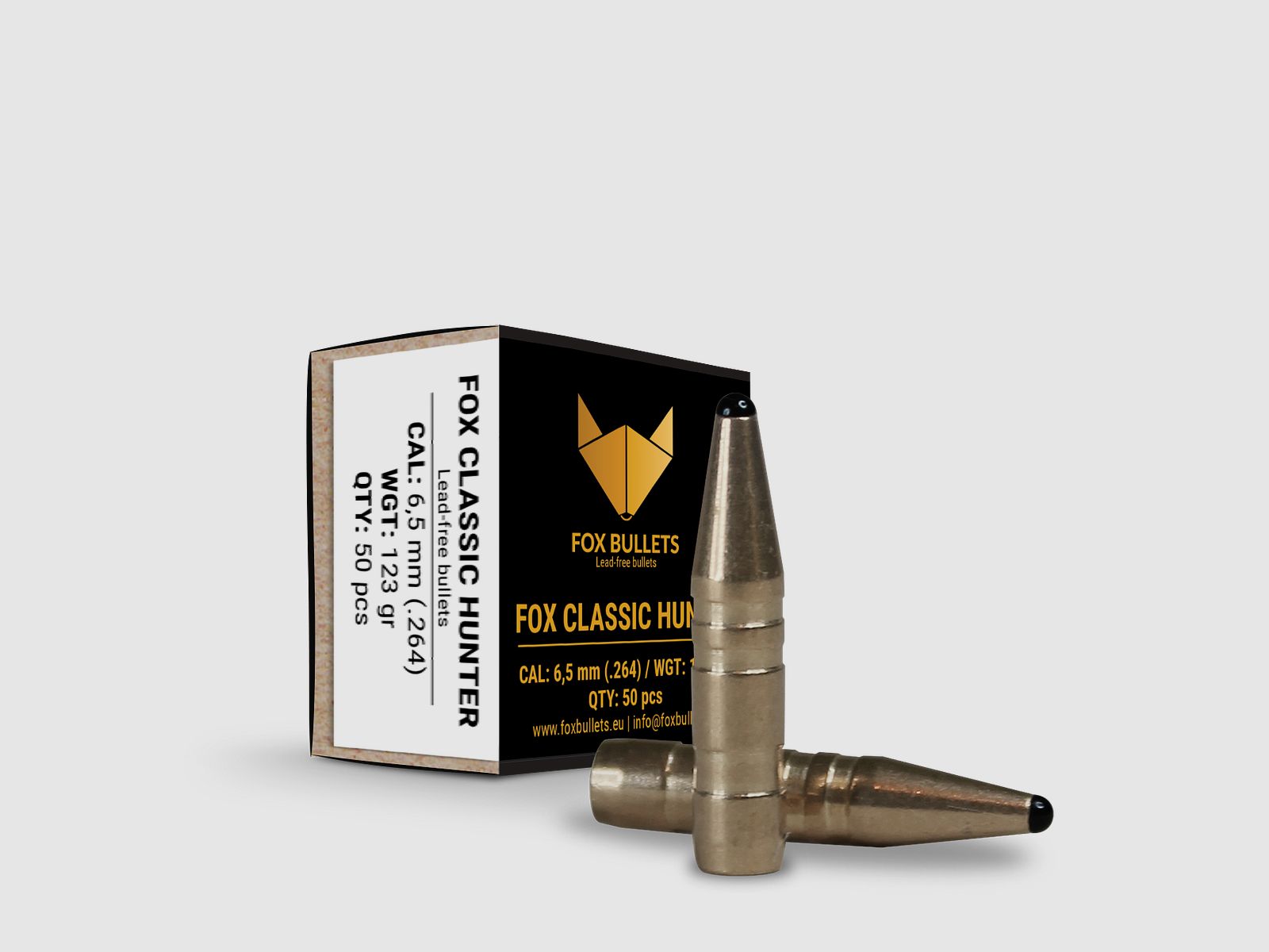 Fox Bullets Classic Hunter .264 8,0 g / 123 gr balles sans plomb – 50 pièces