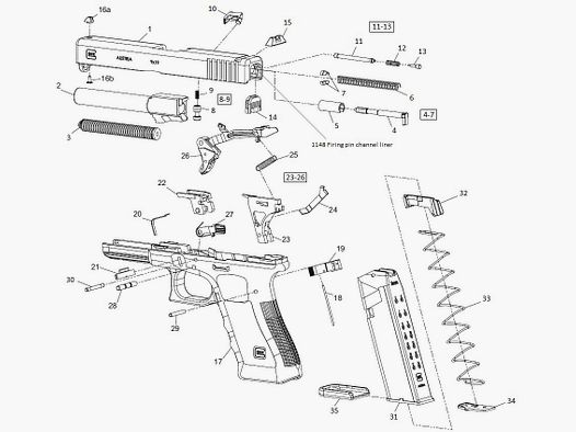 GLOCK 40 ESPULSORE GEN 3 CAL. 357 SIG FIG.23