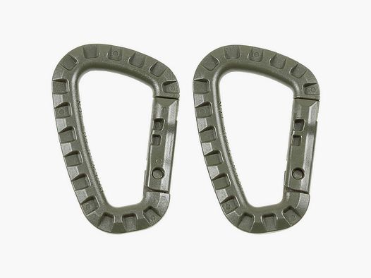 MFH Carabiner Plastic, 2-Pack - Olive